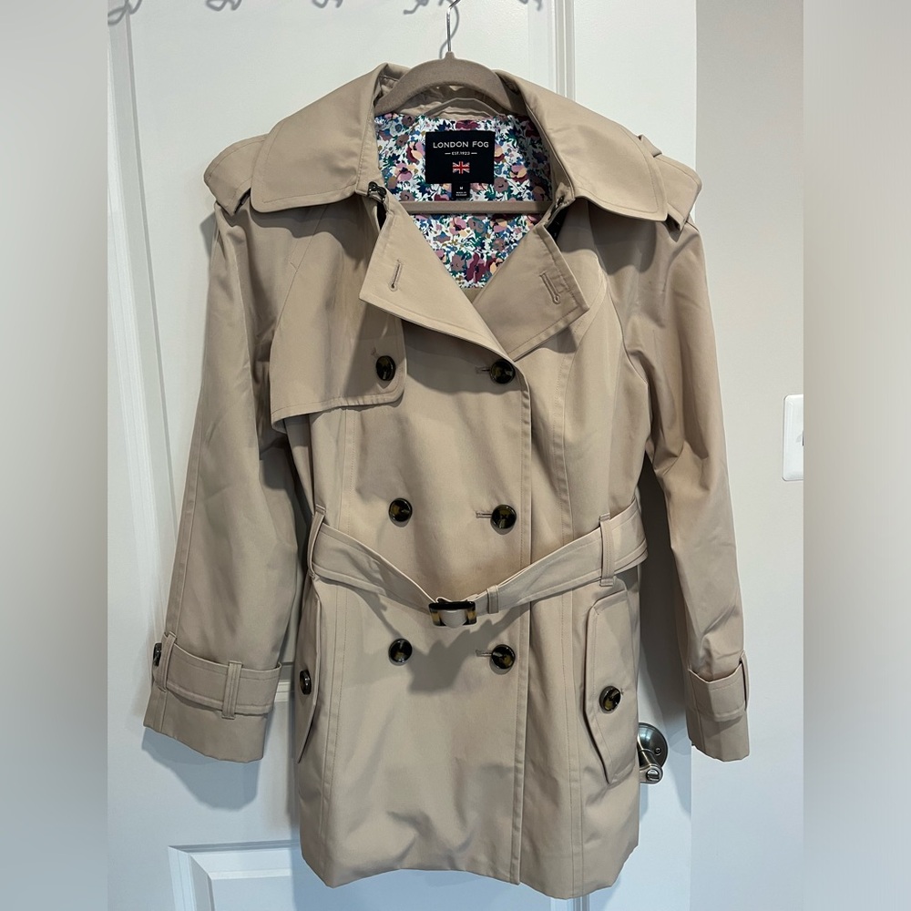 London Fog hooded trench coat